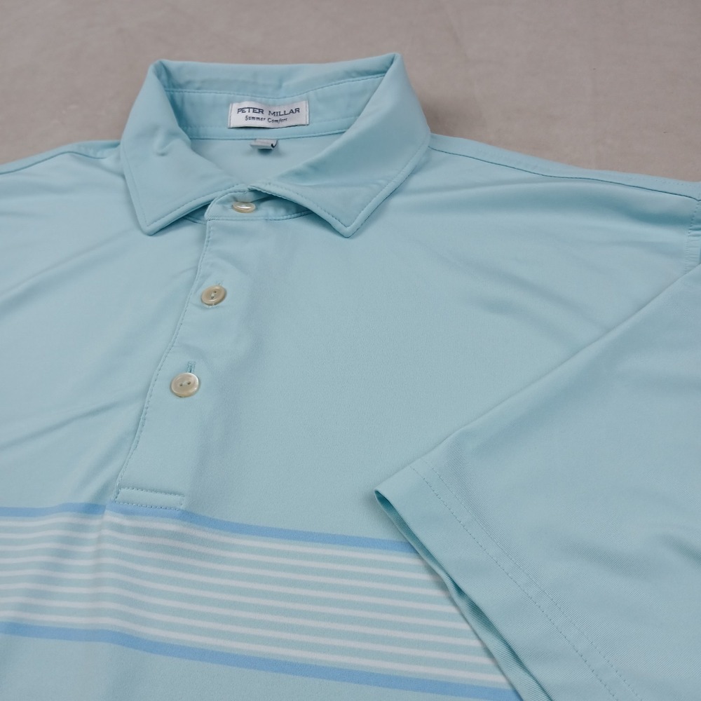 Peter Millar Summer Comfort Medium Mens Polo Shirt 22x29 FLAWS Golf Stretch